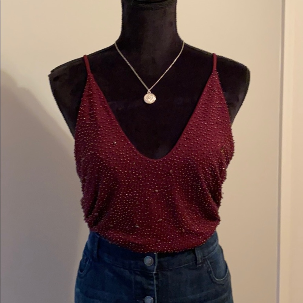 ANN TAYLOR Beaded Cami Tank Top
